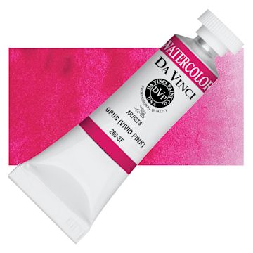 Open in modal - Da Vinci Artists' Permanent Watercolor - Opus (Vivid Pink), 15 ml tube and swatch