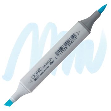 Open in modal - Copic Sketch Marker - Pale Porcelain Blue B000 marker and swatch