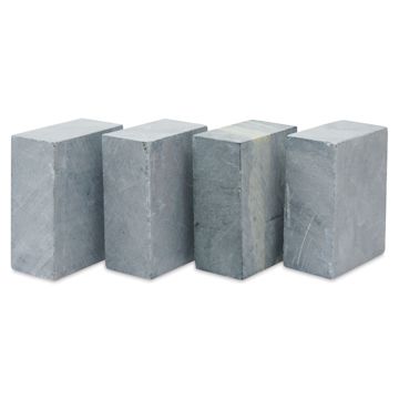 Open in modal - Gian Carlo Stoneworks Green Indian Soapstone Block - 2 lb, 3-1/2" x 3" x 1-1/2", Pkg of 4, vertical