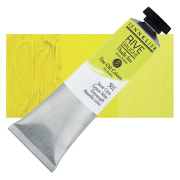 Open in modal - Sennelier Rive Gauche Artists Oil Color - Lemon Yellow, 40 ml tube and swatch