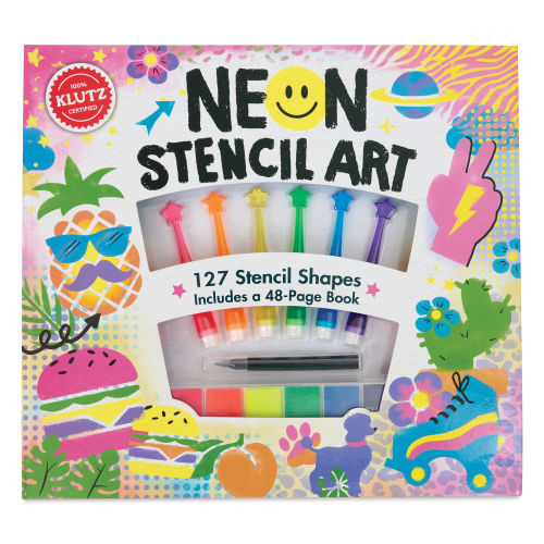 Klutz Neon Stencil Art Craft Kit - A2Z Science & Learning Toy Store