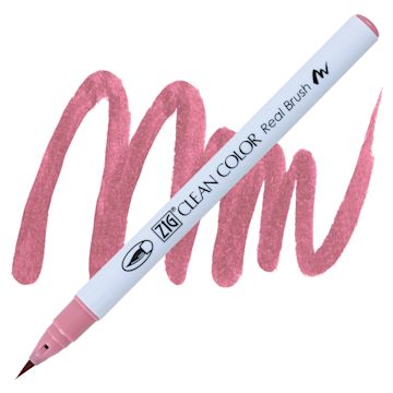 Open in modal - Kuretake Zig Clean Color Real Brush Pen - Pale Rose pen and swatch