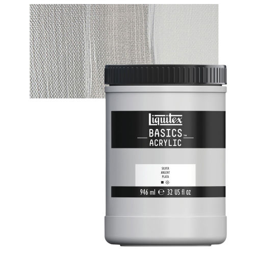 Liquitex Basics Acrylic Paint - Silver, 4oz Tube