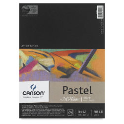 Canson Mi Teintes Drawing Papers - 9'' x 12'', Black Paper, 24 Sheets (Front Cover of Pad)