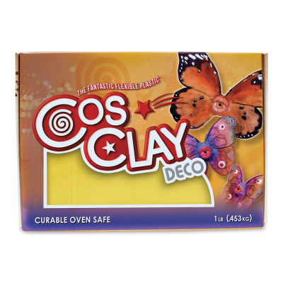 Cosclay Deco Flexible Polymer Clay - Yellow, 1 lb (in package)