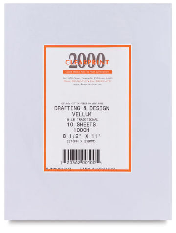 Clearprint 1000H Drafting Vellum Front view of Pkg of 10 Sheets