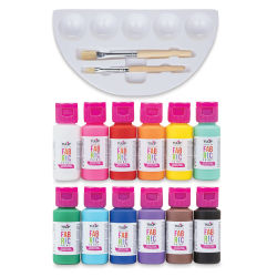 Tulip Brush-On Fabric Paint Kit - Rainbow (Kit contents)