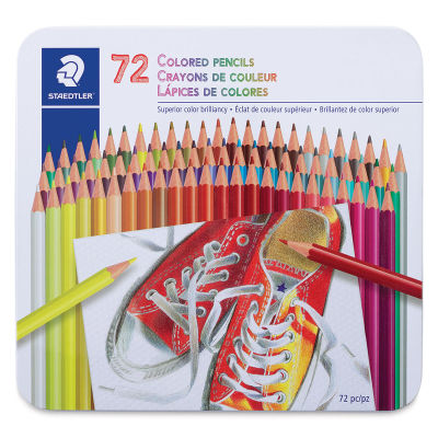 Staedtler Colored Pencil Sets = Front of 72 pc Tin shown