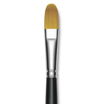 Open in modal - Trekell Synthetic Gold Taklon Brush - Filbert, Long Handle, Size 16, close-up