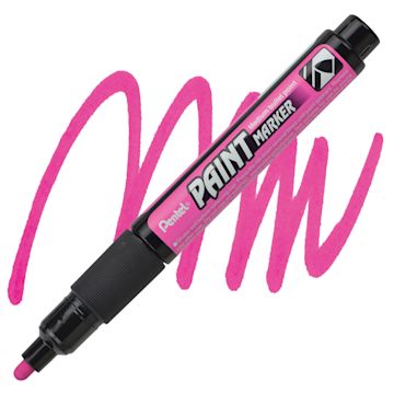 Open in modal - Pentel Paint Marker - Pink marker and swatch