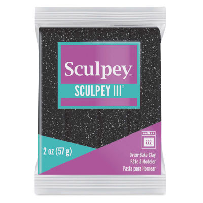 Sculpey III - Black Glitter, 2 oz