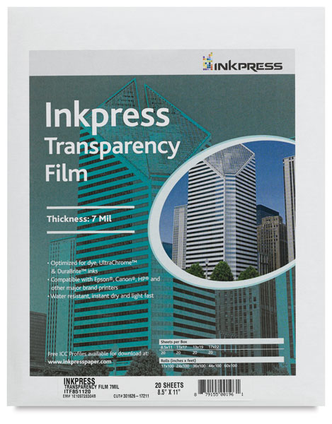 Waterproof Inkjet Transparency Film Screen Printing 17 x 22 100 sheets -  5 MIL