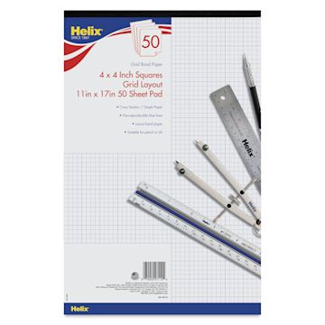 Open in modal - Helix Graph Bond Paper Pad - 11" x 17", 4 x 4, front of pad