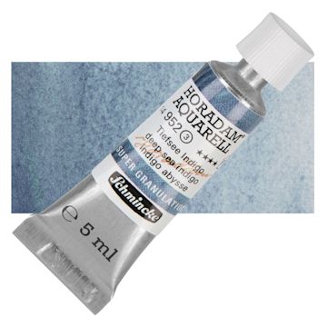 Open in modal - Schmincke Horadam Aquarell Watercolor - Deep Sea Indigo, 5 ml tube and swatch