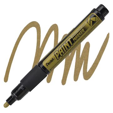 Open in modal - Pentel Paint Marker - Gold marker and swatch