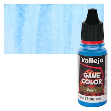 Open in modal - Vallejo Game Color Fluid Acrylic Wash - Blue - Bottle and Swatch