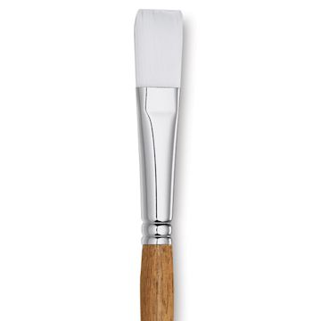 Open in modal - Grumbacher Bristlette Brush - Flat, Long Handle, Size 10