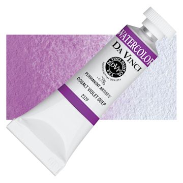 Open in modal - Da Vinci Artists' Permanent Watercolor - Cobalt Violet Deep (CL), 15 ml tube and swatch