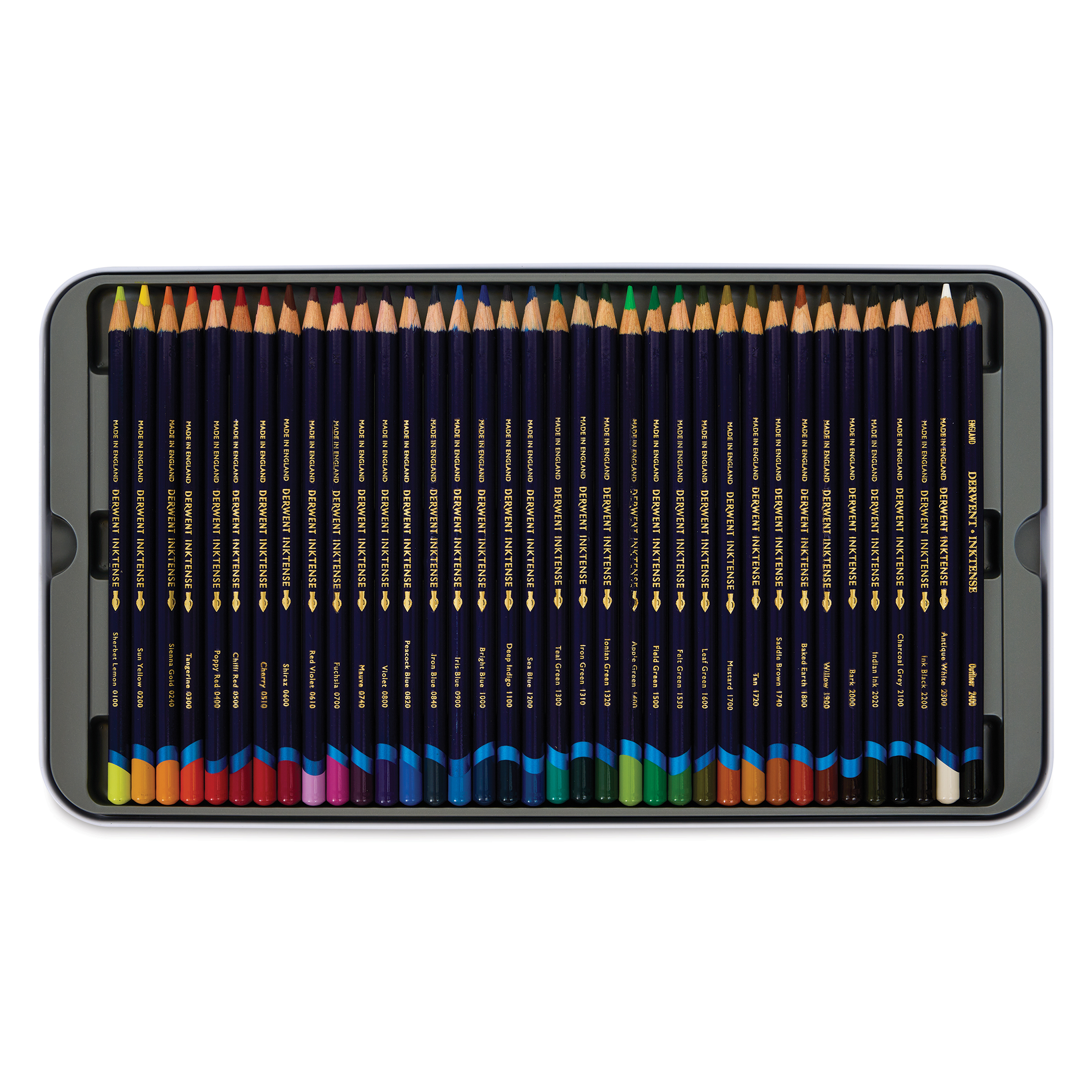 Derwent Inktense Pencils - Assorted Colors, Tin Box, Set of 36