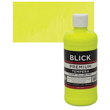 Open in modal - Blick Premium Grade Tempera - Fluorescent Yellow, Pint and swatch