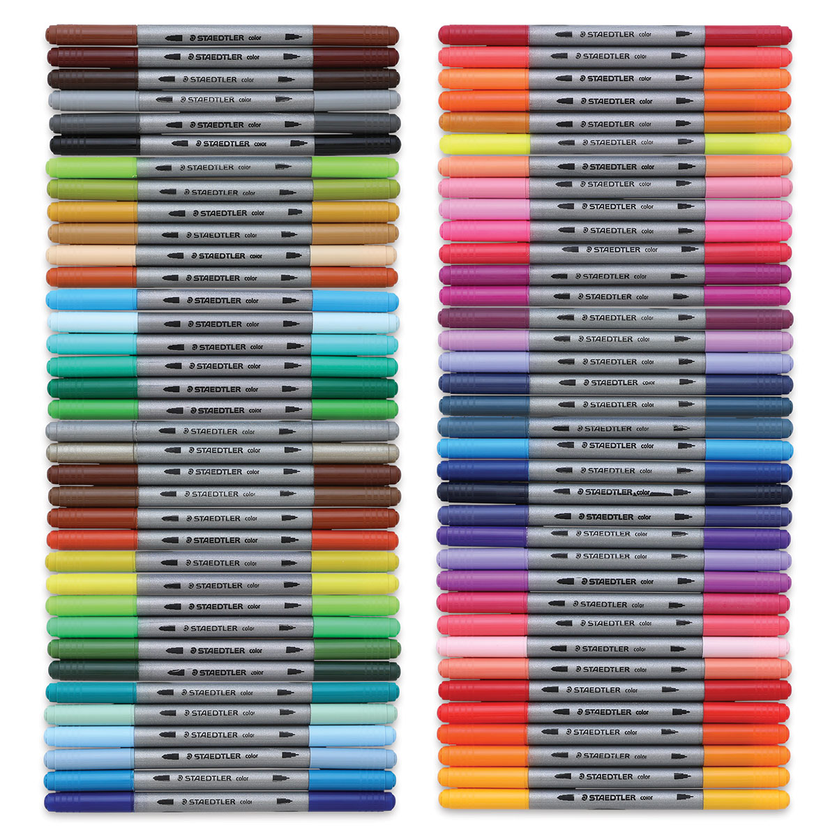 STAEDTLER Fiber Markers Twin Tip Assorted Colors 72/Pack (320TB72 LU) 3200