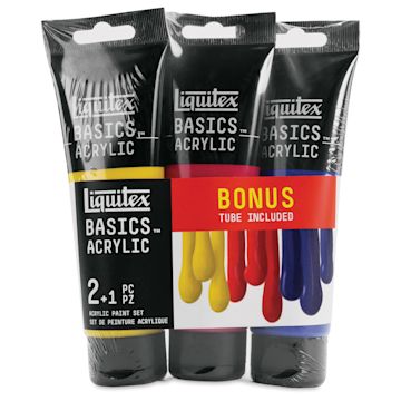 Open in modal - Liquitex Basics Acrylic Paints - Set of 3, Primary Colors, 118 ml