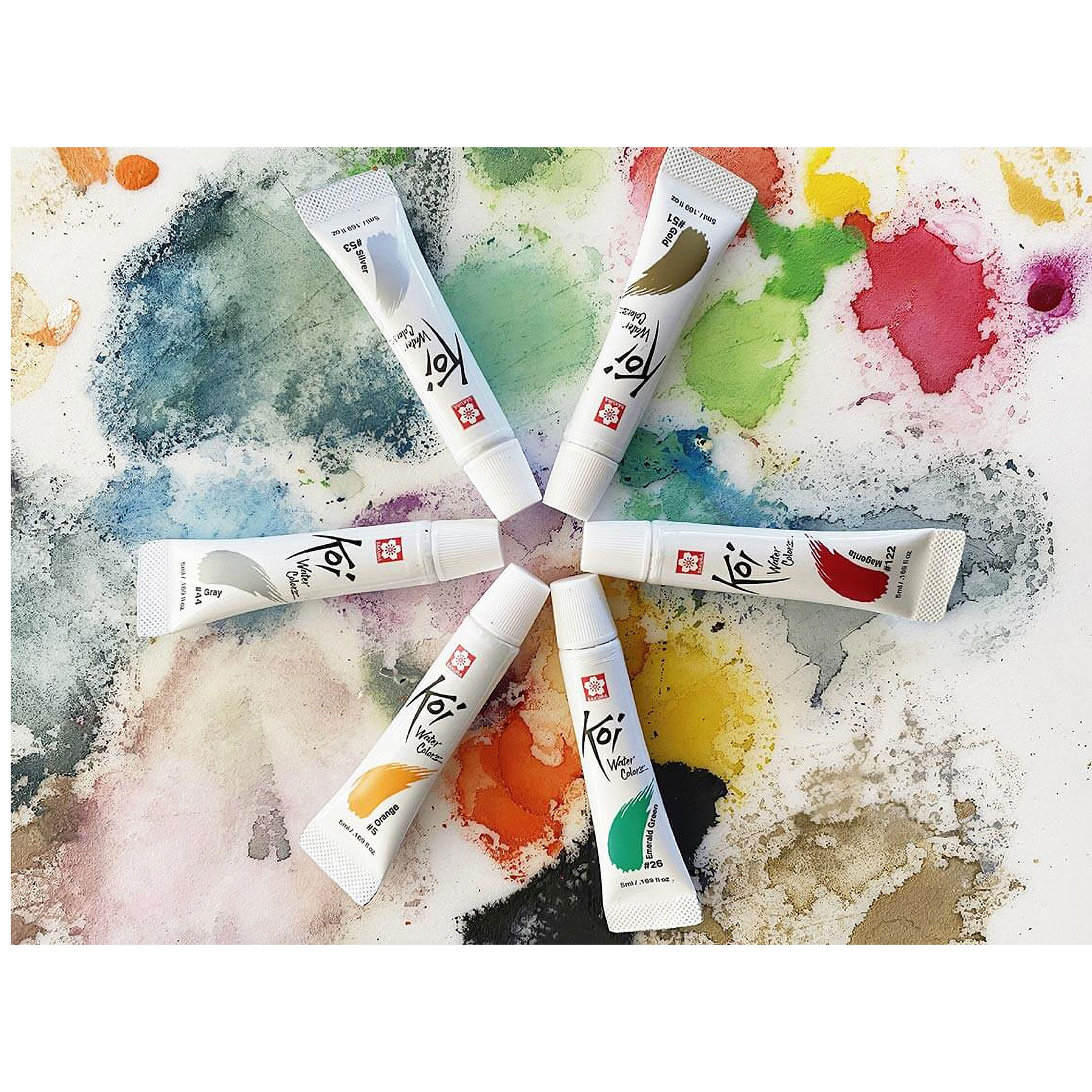 Koi Watercolor Paint Tubes 5ml set of 12 by Sakura - 084511373747