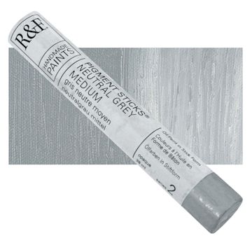 Open in modal - R&F Pigment Stick - Neutral Grey Medium, 38 ml stick and swatch