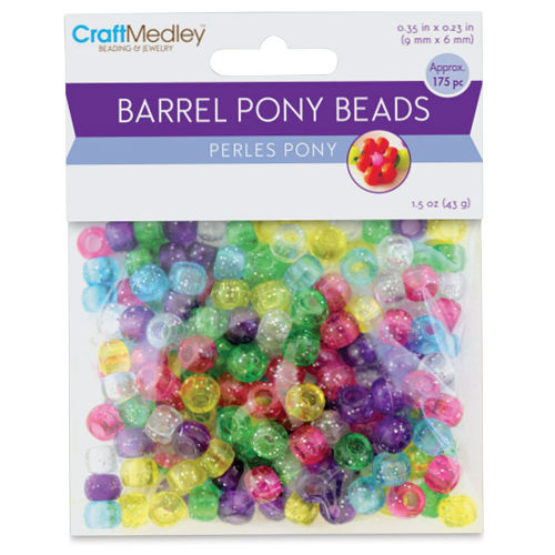 Go Create Plastic White Pony Beads, 500 ct.