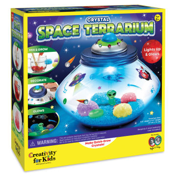 Creativity for Kids Crystal Terrarium Kit - Space (front of packaging, angled view)