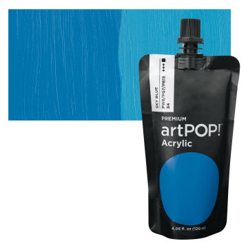 artPOP! Heavy Body Acrylic Paint - Sky Blue, 120 ml Pouch with swatch