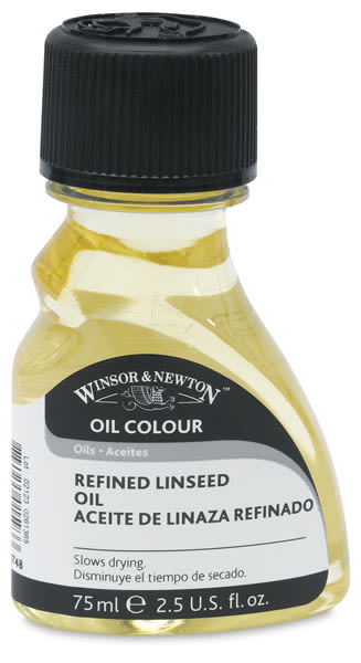 Winsor & Newton Refined Linseed Oil - Front view of 75 ml bottle