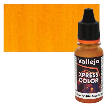 Open in modal - Vallejo Xpress Color Acrylic Paint - Nuclear Yellow 18 ml bottle and Swatch
