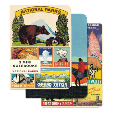 Cavallini National Parks Mini Notebooks, Package of 3