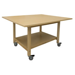 Hann Student Project Table with Casters - High Pressure Laminate Top, 54"W x 64"L x 36"H