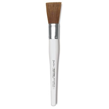 Open in modal - Bob Ross Synthetic and Bristle Blend Brush - 1" Foliage Brush shown upright