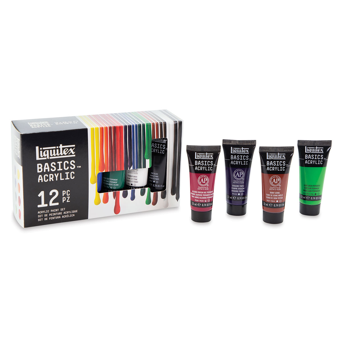 Liquitex BASICS 12-Color Acrylic Paint Pots Set – K. A. Artist Shop