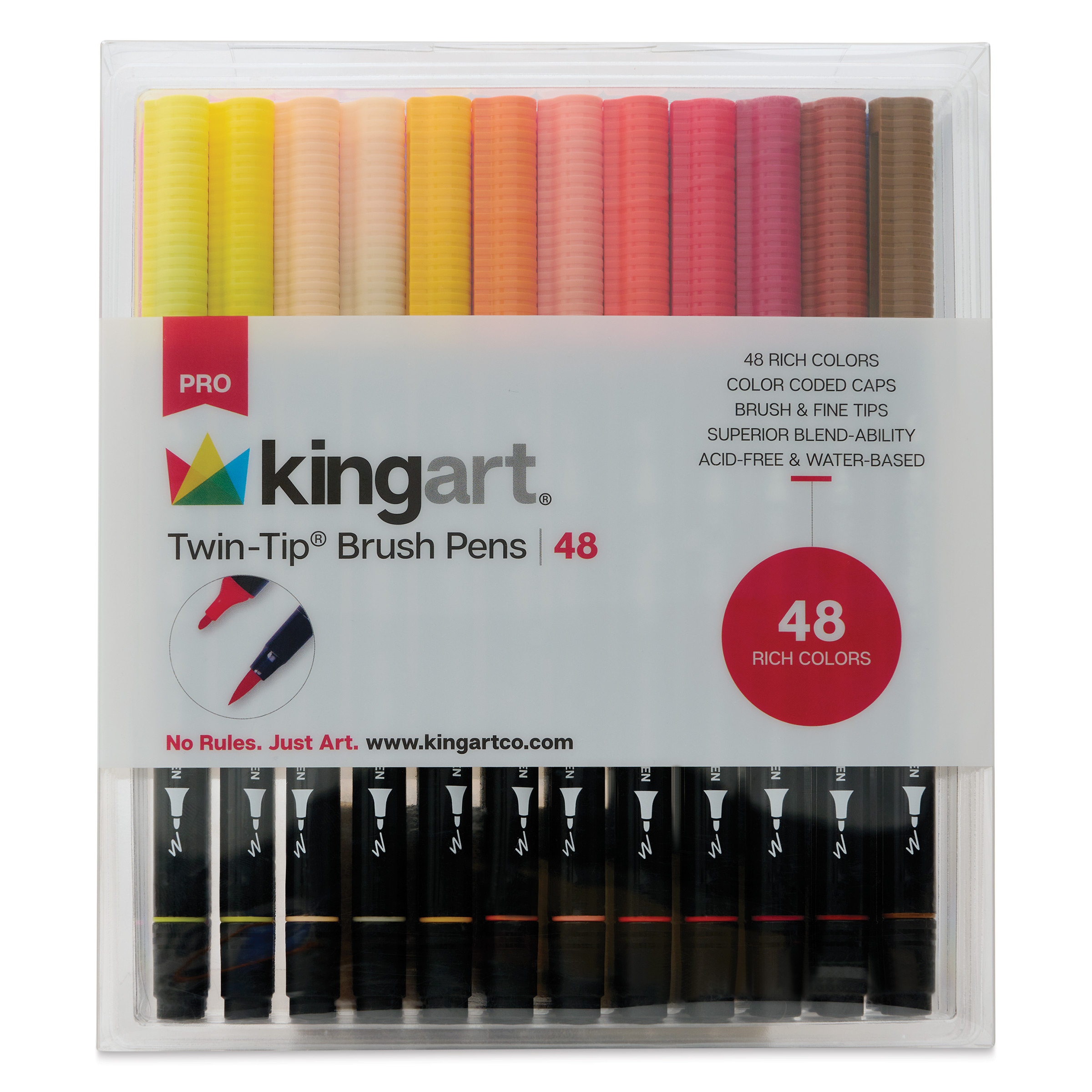 Kingart Twin-Tip Brush Pen Set Set of 48 BLICK Art Materials