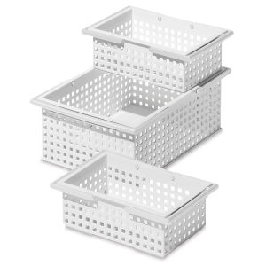 Like-It Stacking Totes - All three sizes shown. Small stacked on Large.