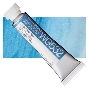 Open in modal - Holbein Artists' Watercolor - Jade Vine Blue, 5 ml tube and swatch