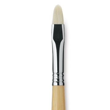 Escoda Clasico Chungking White Bristle Brush - Short Filbert, Long Handle, Size 10