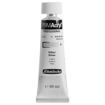 Open in modal - Schmincke Primacryl Professional Acrylic Paint - Silver, 60 ml Tube