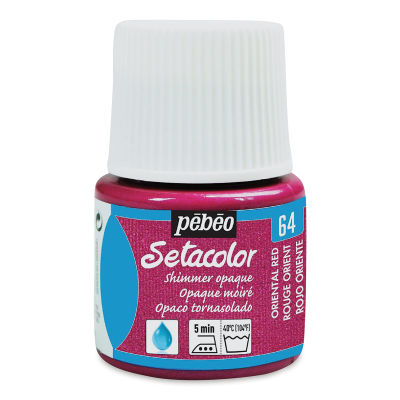 Pebeo Setacolor Fabric Paint - Oriental Red, Shimmer Opaque, 45ml Bottle