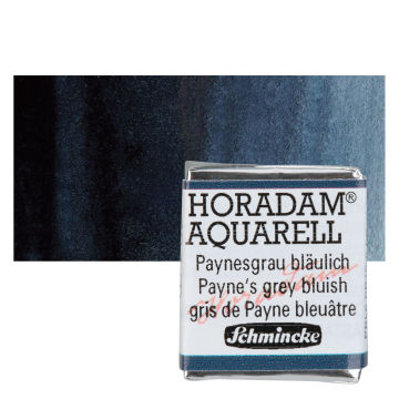 Schmincke Horadam Aquarell Artist Watercolor - Payne‘s Grey Bluish, Half Pan with Swatch