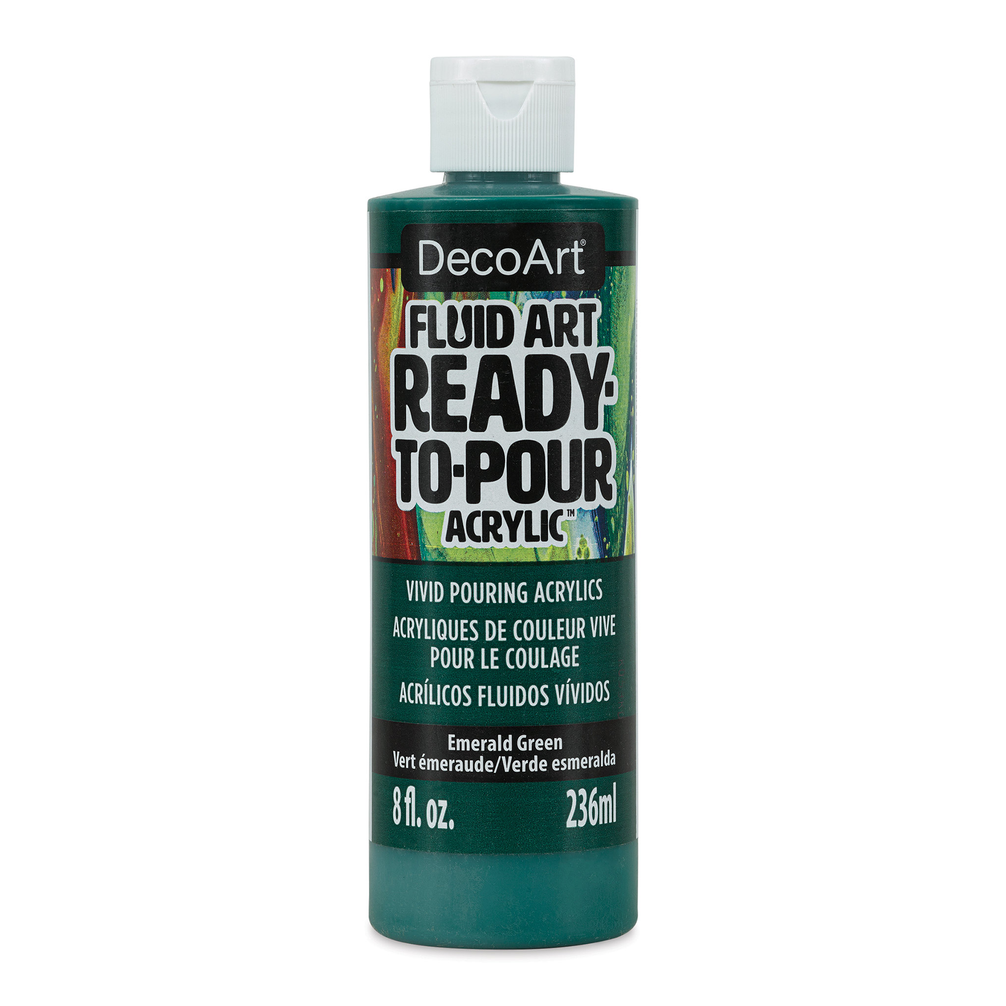 Decoart FluidArt Ready-To-Pour Acrylic Paint 8oz Emerald Green