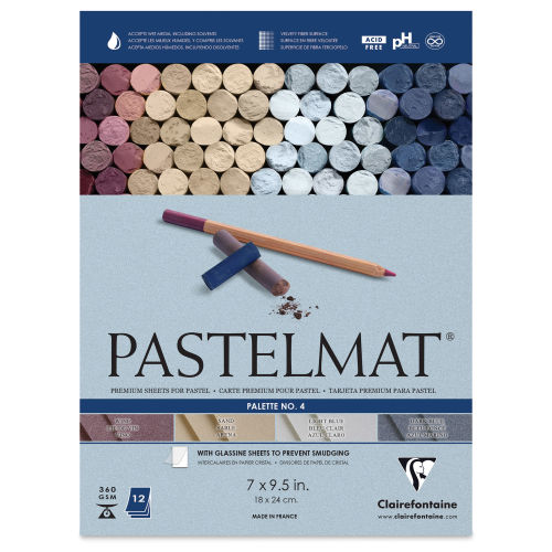 Clairefontaine Pastelmat Pad - 7 x 9-1/2, Assorted, Palette No. 2, 12  Sheets