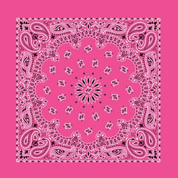 Open in modal - Hav-A-Hank Paisley Bandana - Hot Pink, 22" W x 22" L