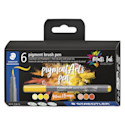 Staedtler Pigment Arts Brush Pens - Yellow and Oranges, Set of 6