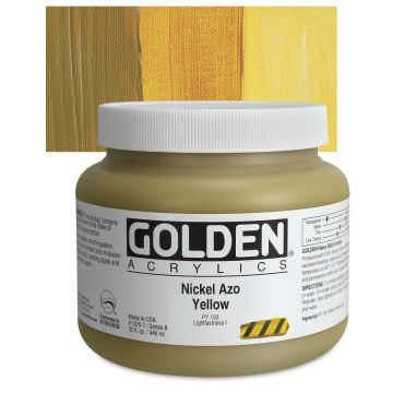 Golden Heavy Body Artist Acrylics - Nickel Azo Yellow, 32 oz Jar