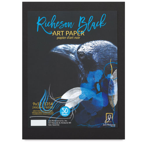 Richeson Black Art Paper Bulk Pack - 12 inch x 18 inch, 250 Sheets